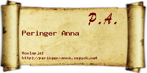 Peringer Anna névjegykártya
