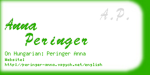 anna peringer business card
